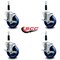 Service Caster 4'' Solid Poly Swivel 7/8'' Expanding Stem Caster Set with Brake, 4PK SCC-EX20S414-SPUS-TLB-78-4 - alternate 2